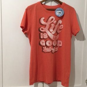 NWT Life Is Good Really Good Peach T-Shirt Size M